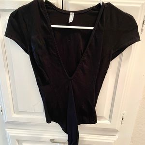 Free people plunge neck bodysuit